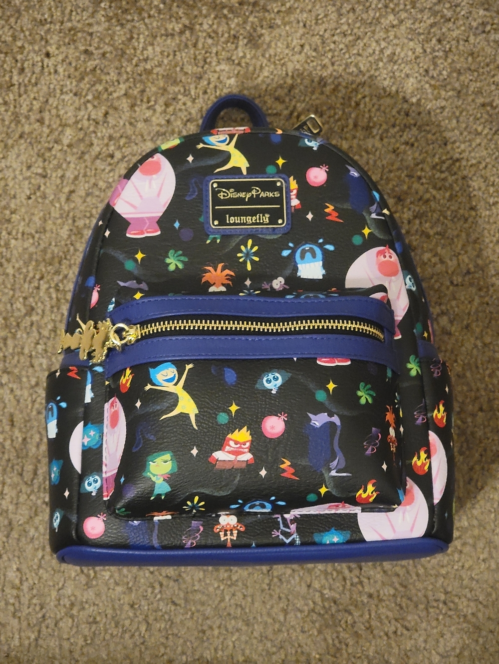 Loungefly x Disney Parks Black 'Inside Out' 2 AOP Mini Backpack Anxiety